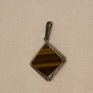 Sterling Silver & Tiger’s Eye Stone Necklace Enhancer